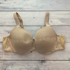 Soma Stunning Support Balconette Bra 44D Nude Beige Lace Underwire Balconet